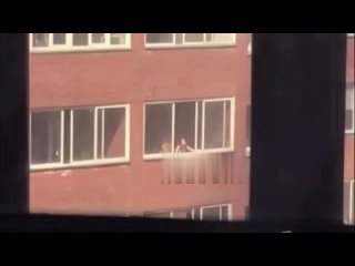 in novosibirsk, they noticed a beloved couple who fucked at an open window while other neighbors spied on them